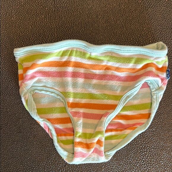 Kickee Pants Brown and Pink Floral Pajama Set and Underwears size 3-4T - Picture 8 of 9